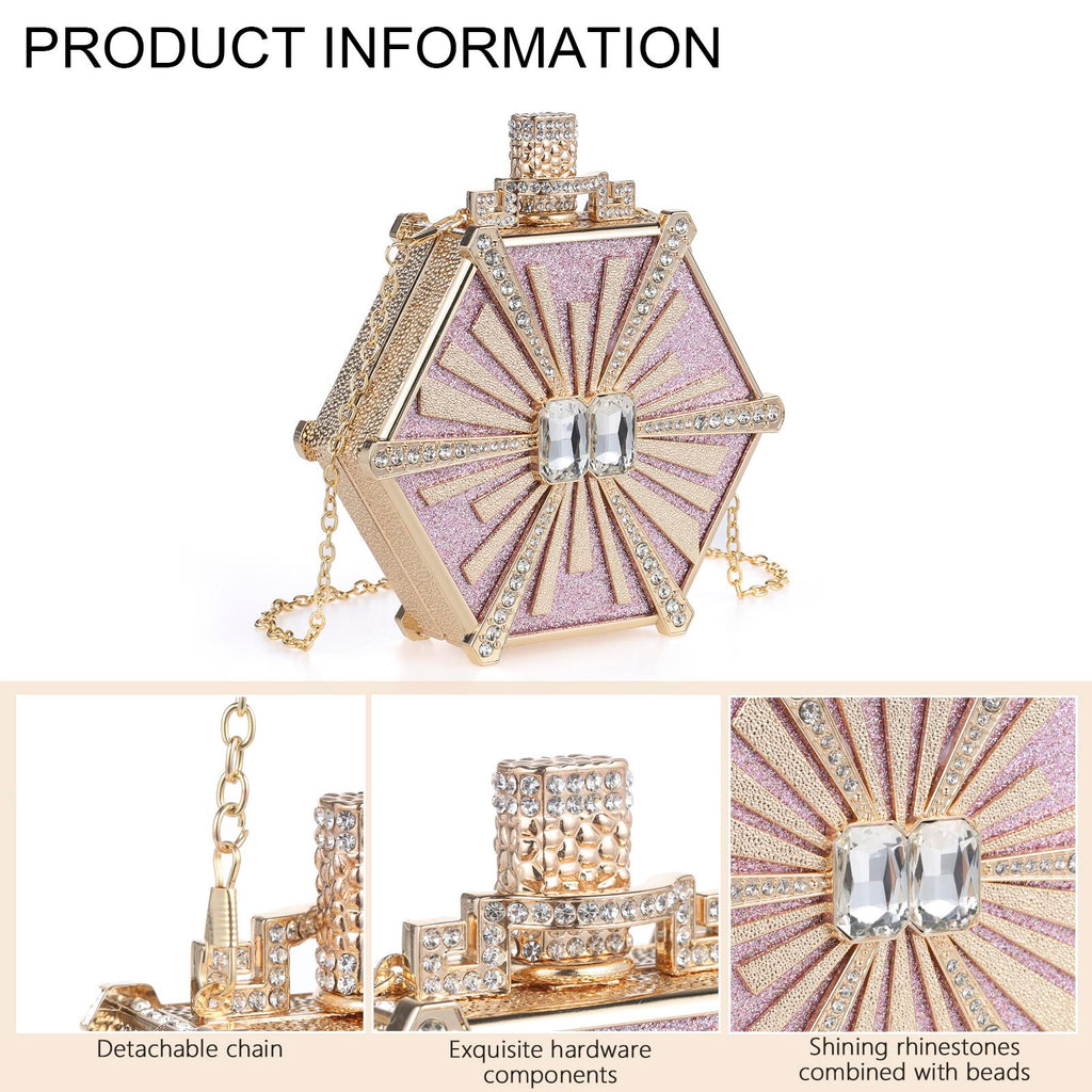 Cozyroomdirect Luxury Rhinestone Perfume Bottle Handbag