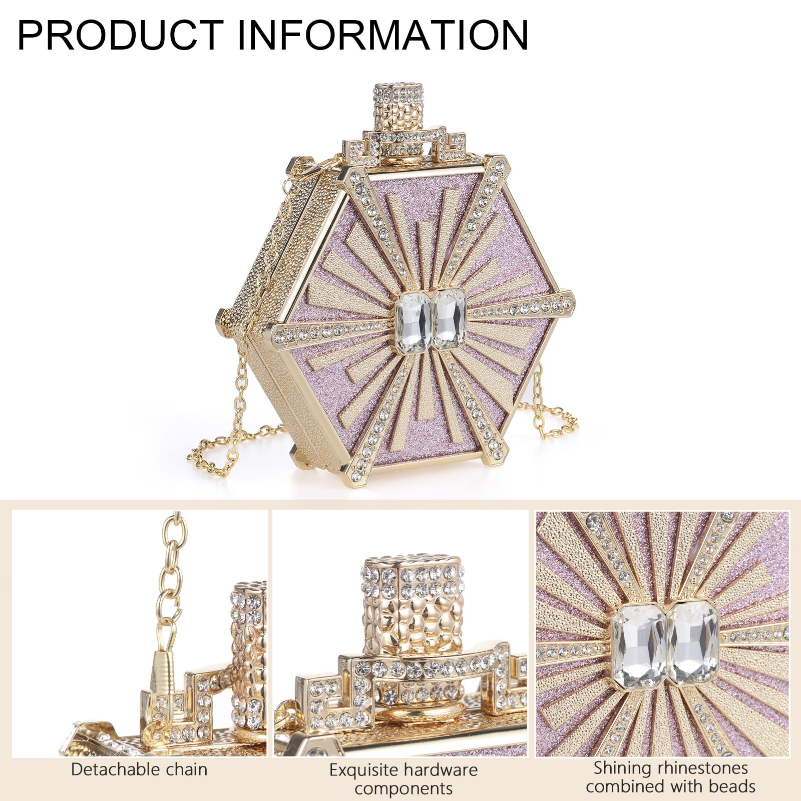 Cozyroomdirect Luxury Rhinestone Perfume Bottle Handbag