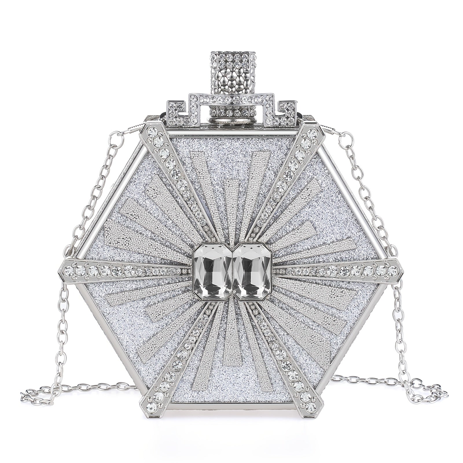 Cozyroomdirect Luxury Rhinestone Perfume Bottle Handbag