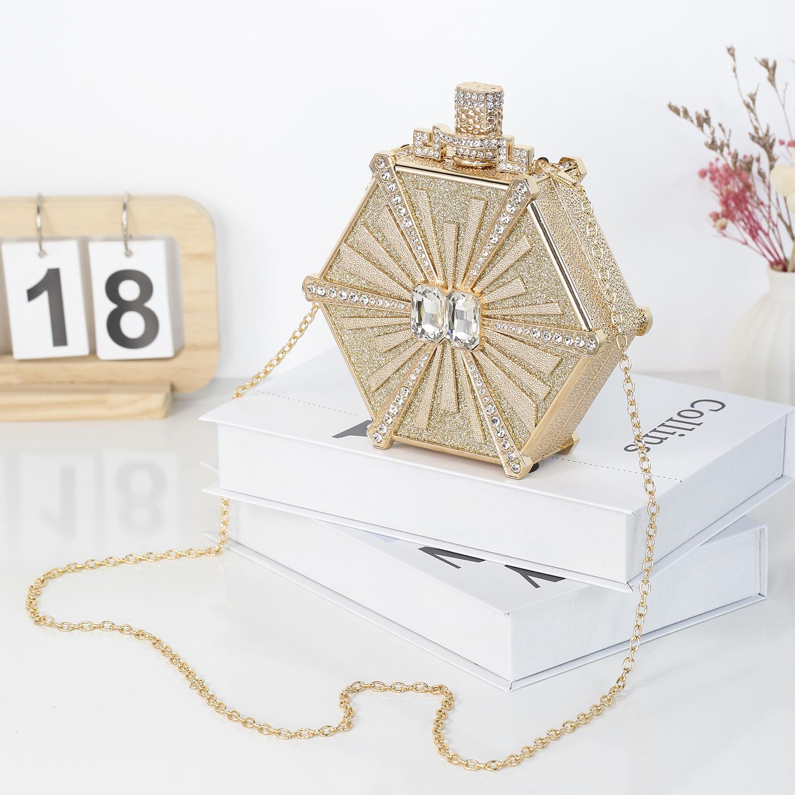 Cozyroomdirect Luxury Rhinestone Perfume Bottle Handbag