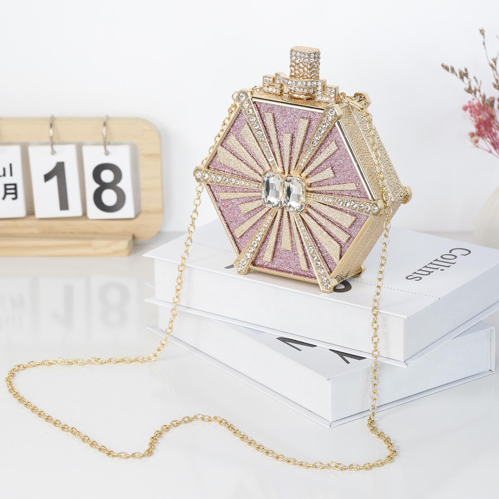 Cozyroomdirect Luxury Rhinestone Perfume Bottle Handbag