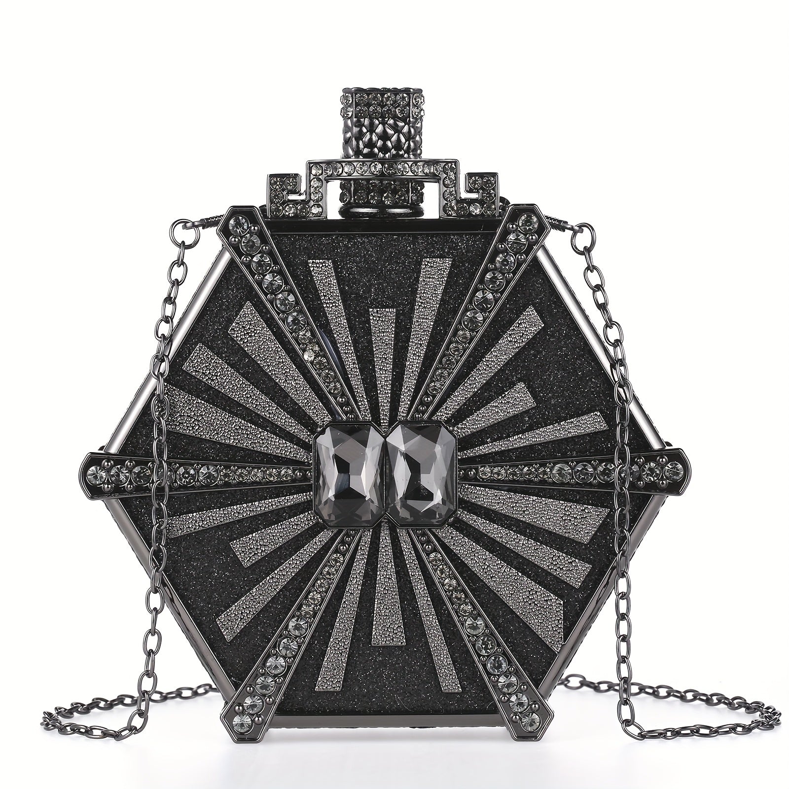 Cozyroomdirect Luxury Rhinestone Perfume Bottle Handbag