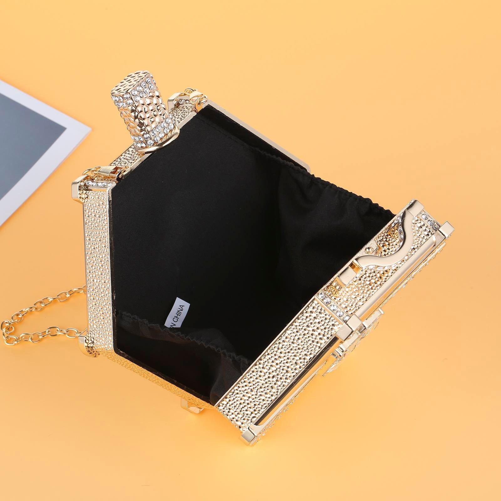 Cozyroomdirect Luxury Rhinestone Perfume Bottle Handbag