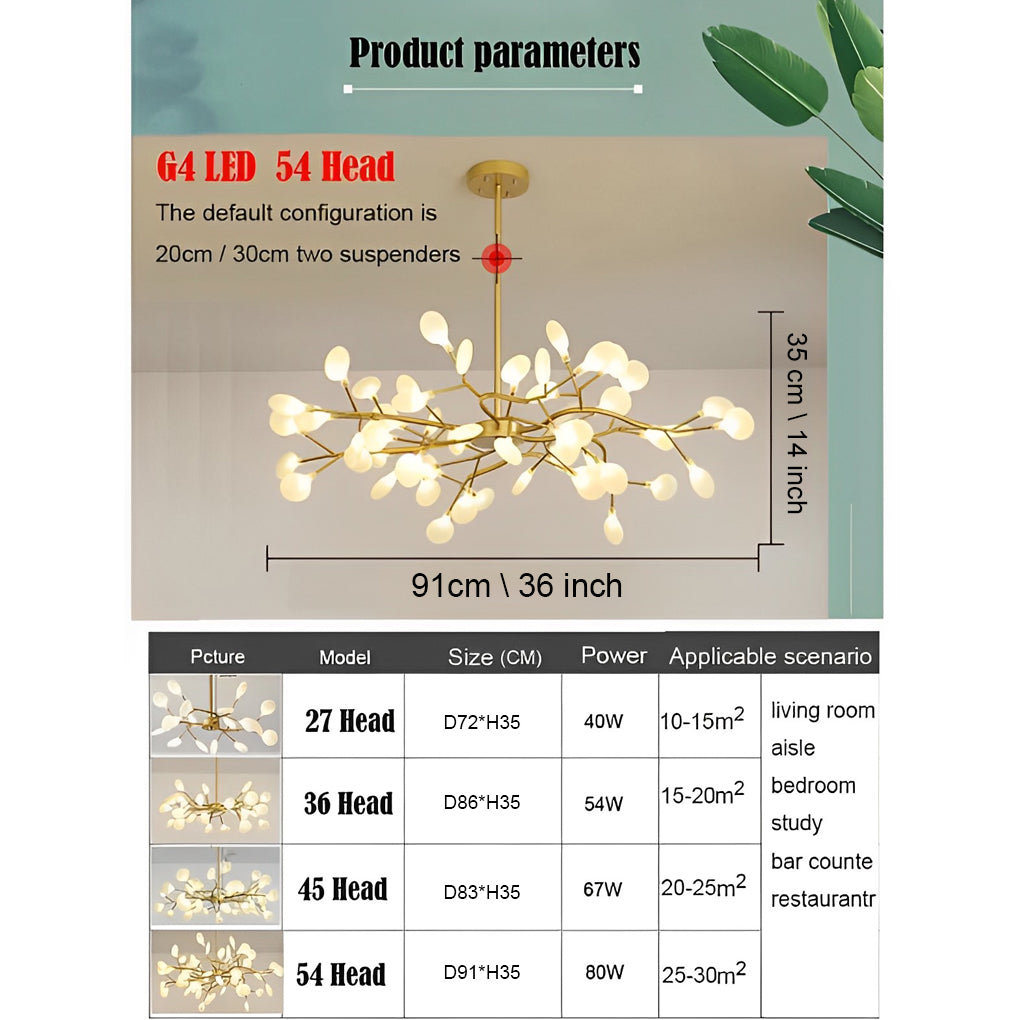 LED Firefly Sputnik Chandelier Modern Hanging Ceiling Lights