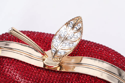Apple-Shaped Rhinestone Evening Clutch Mini Small Bag