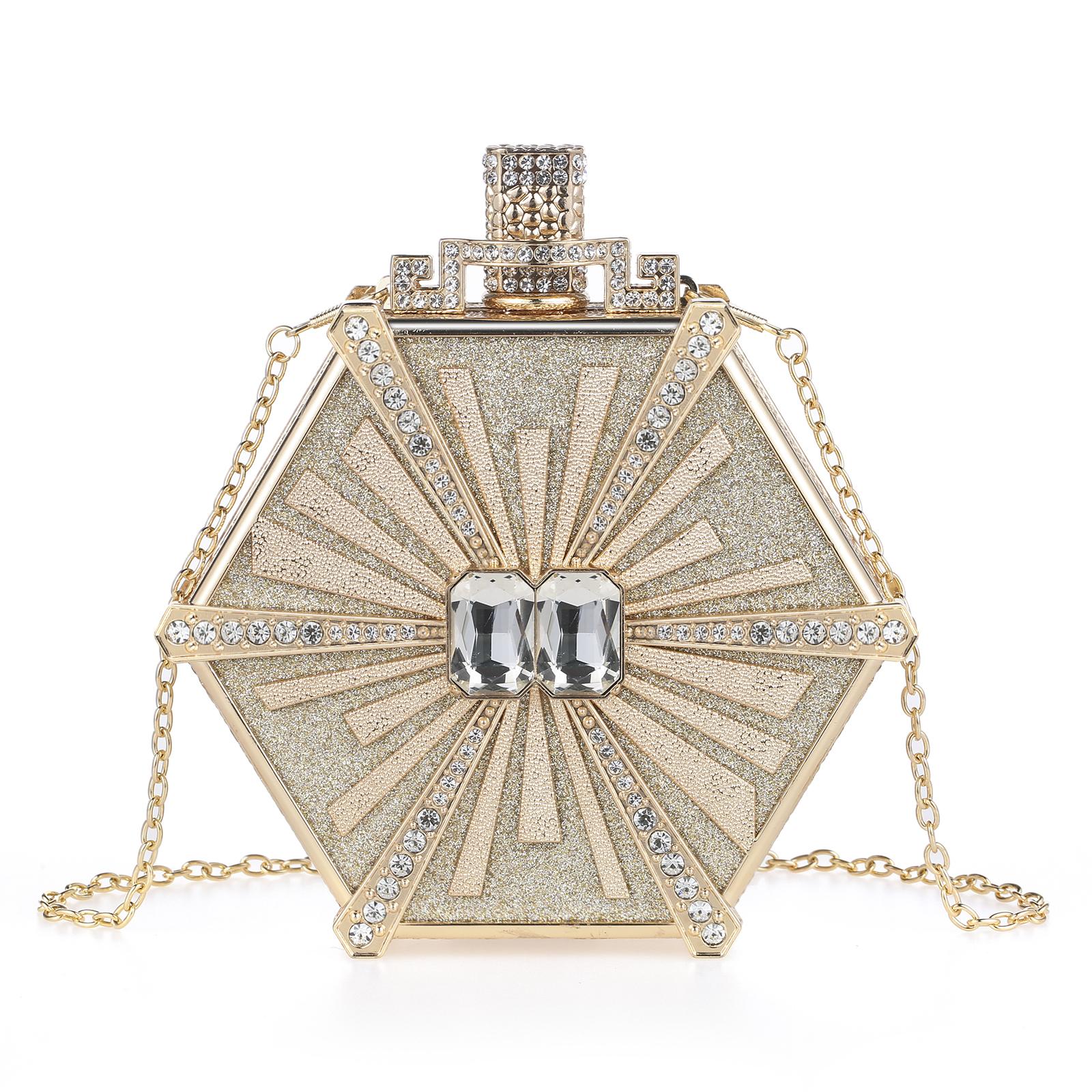 Cozyroomdirect Luxury Rhinestone Perfume Bottle Handbag