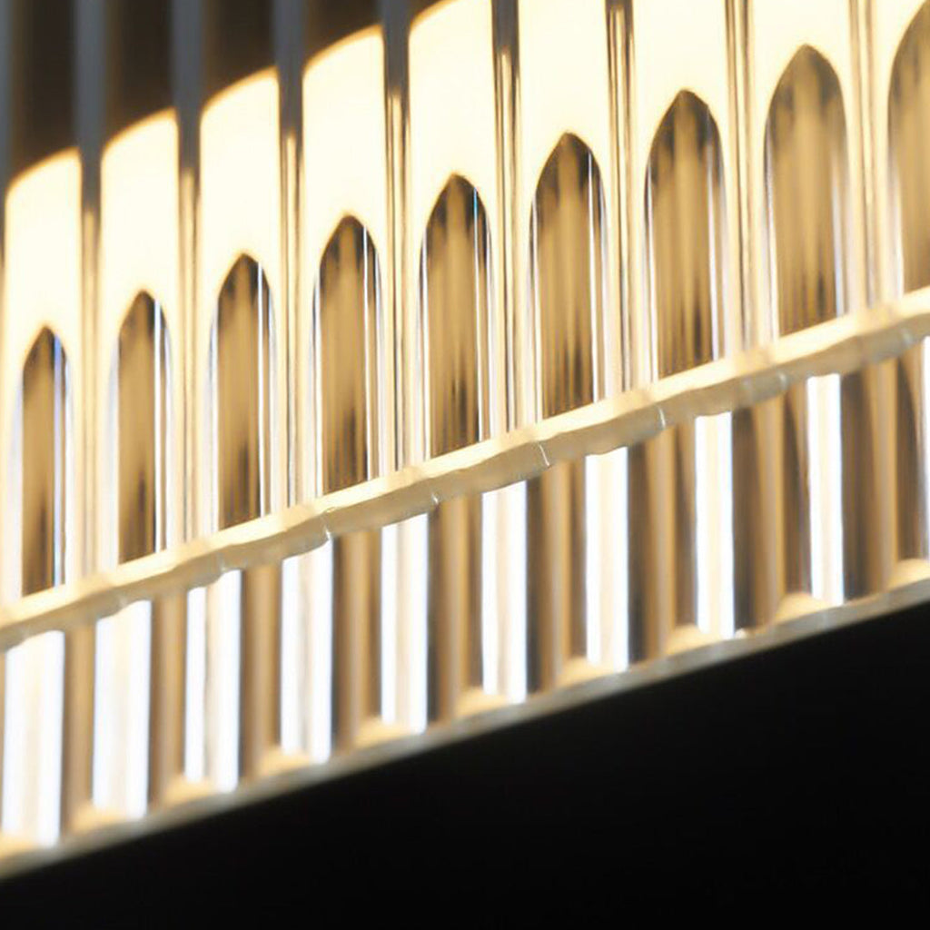 Architectural black round pendant light creating dramatic lighting effect in commercial interior