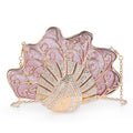 Cozyroomdirect Shell-Shaped Rhinestone Evening Clutch – Luxury Hard-Shell Handbag