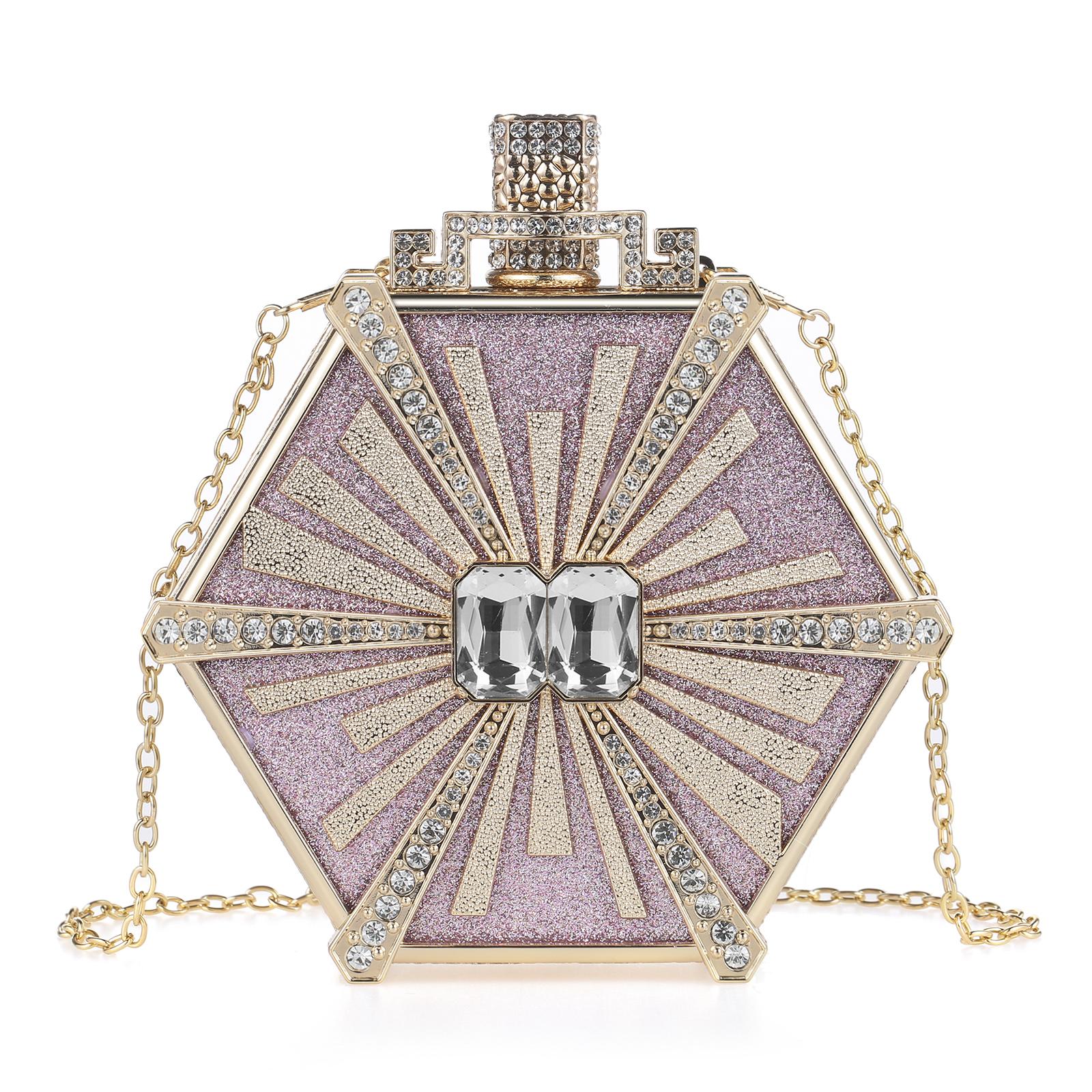 Cozyroomdirect Luxury Rhinestone Perfume Bottle Handbag
