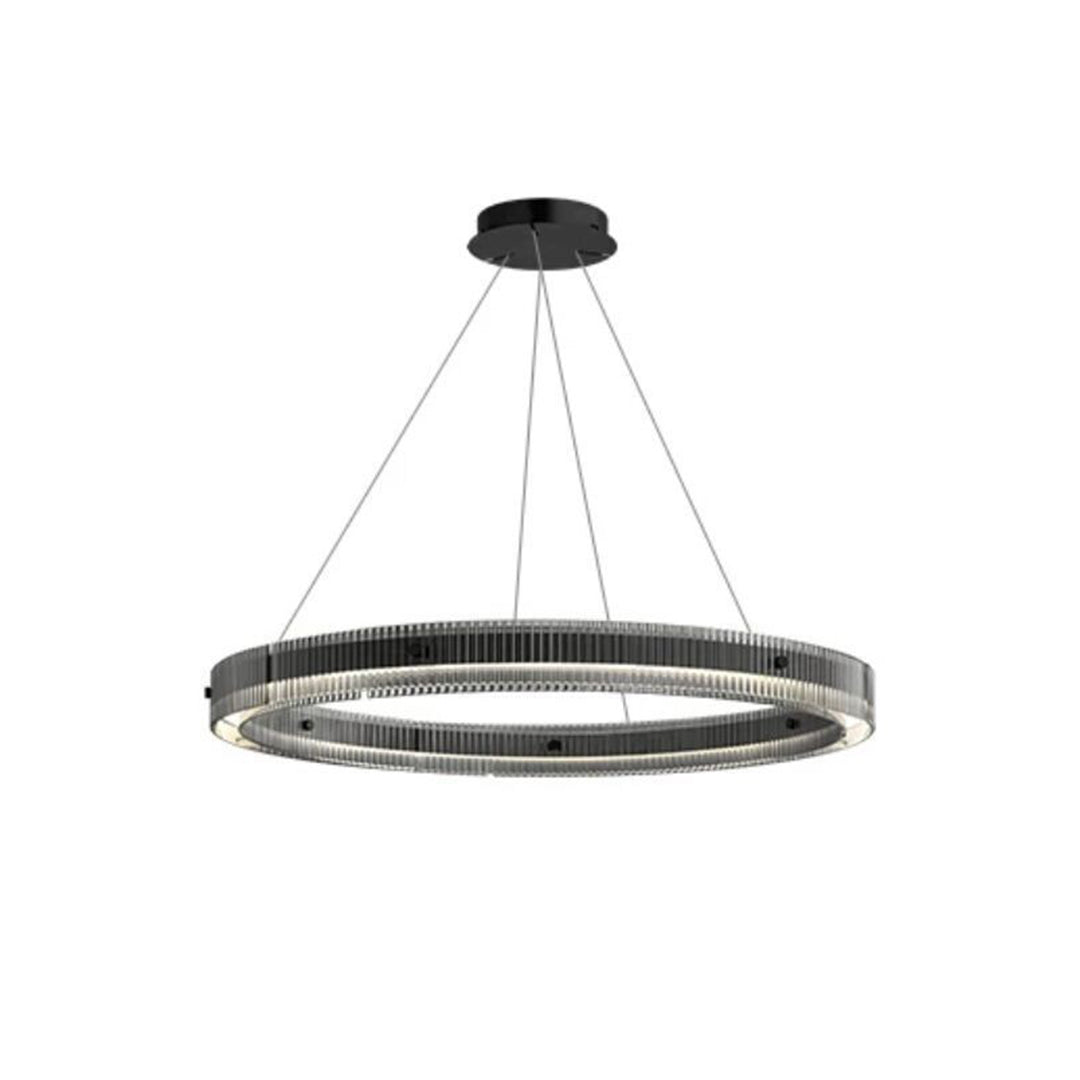 Stylish black round pendant light offering premium design and warm illumination effect